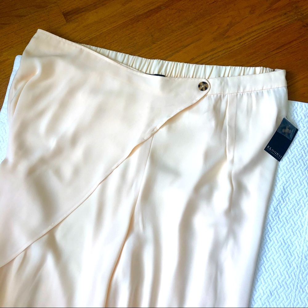 Eloquii NWT Ivory Wide Leg Overlay Pants 24 - Picture 6 of 7